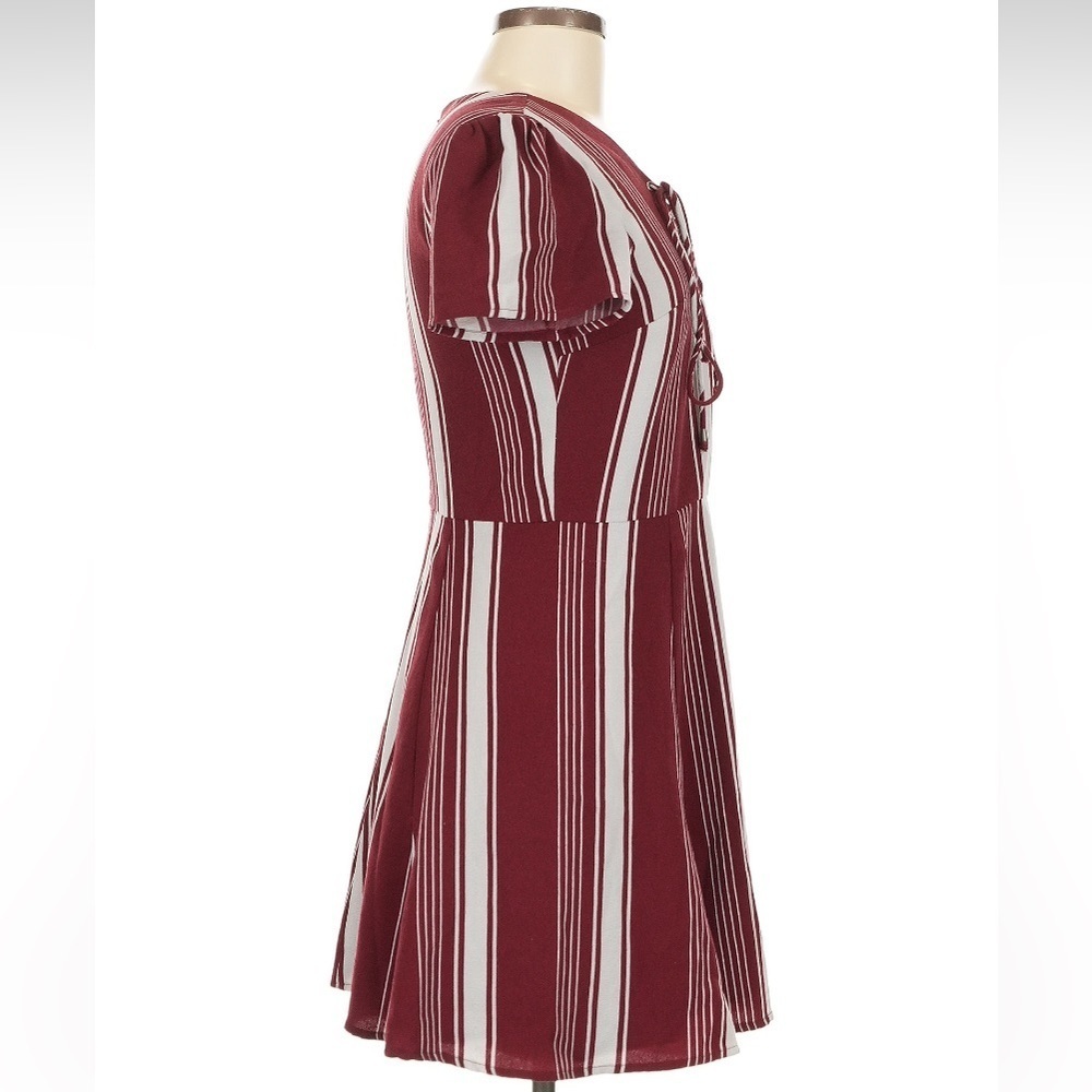 Lovers + Friends Compass Stripe Lace-Up Fit & Flare Dress Size Medium - Picture 5 of 8